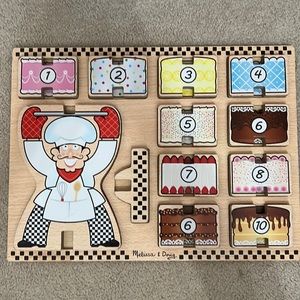 Melissa & Doug wooden cake counting puzzle